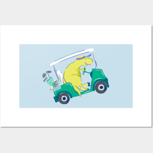 Golf Carting Dino Posters and Art